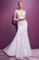 Long Mermaid Fit Wedding Gown